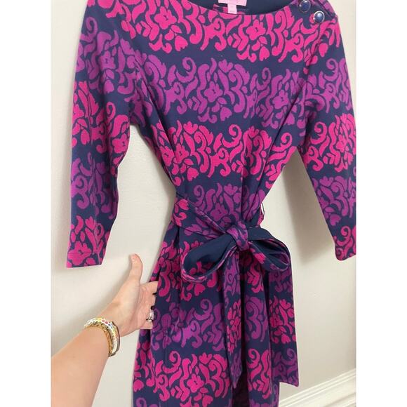Lilly Pulitzer Preppy Classic Feminine Jonah Follow The Leader Knit Dress M - Picture 5 of 8